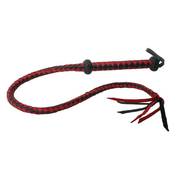 Premium Red and Black Leather Whip – impact play, Leather