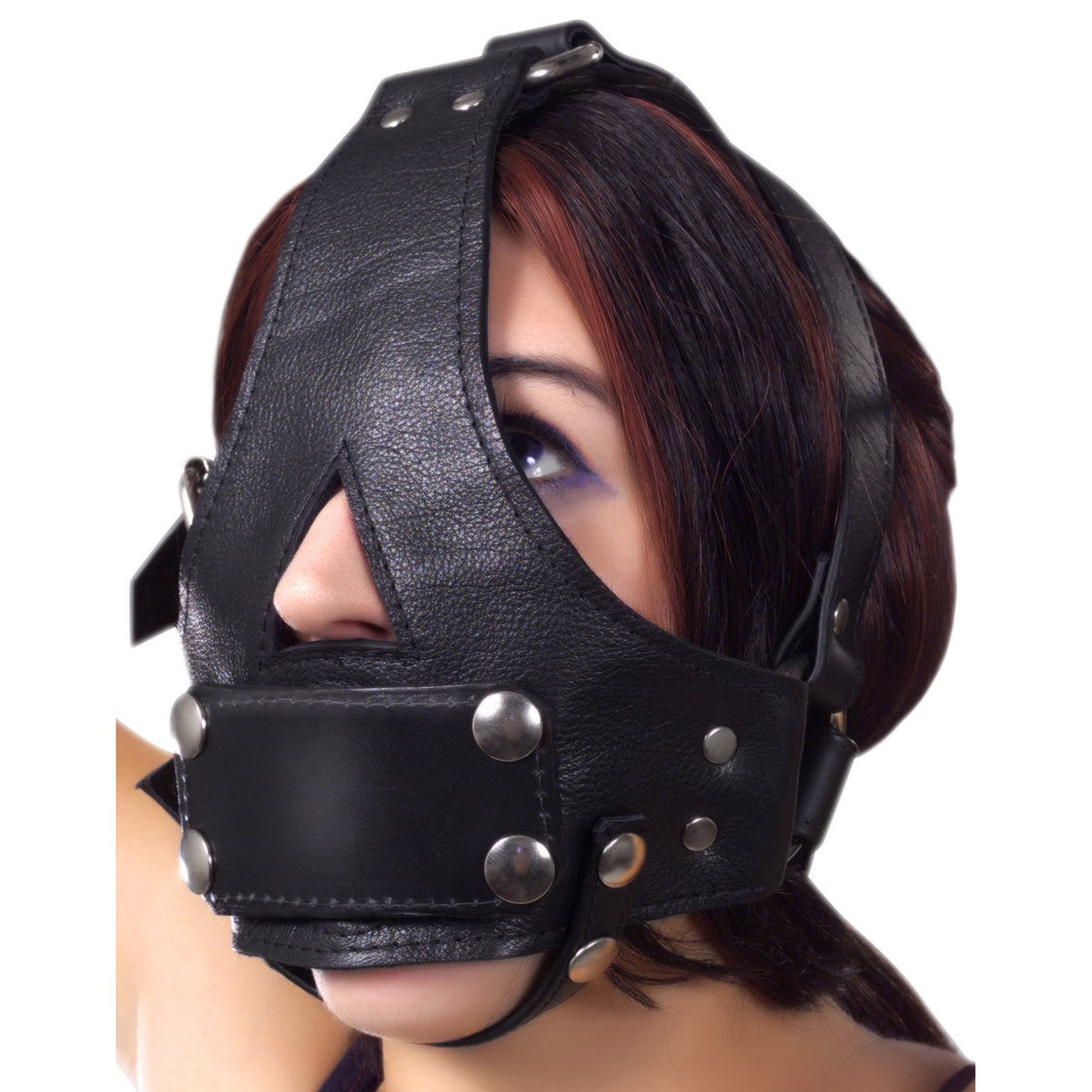 Strict Leather Bishop Head Harness with Removable Gag, Metal