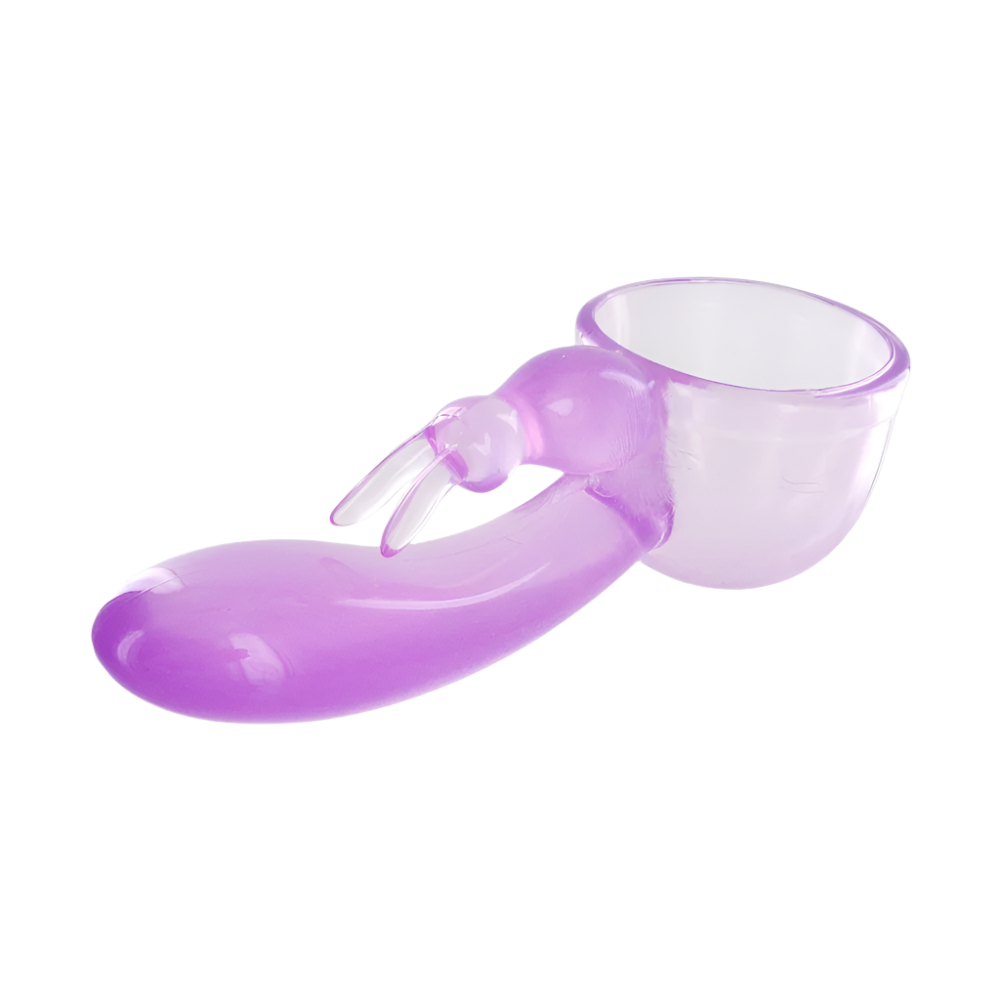 Magic Wand Vibrator with Rabbit Tip, Purple - front view