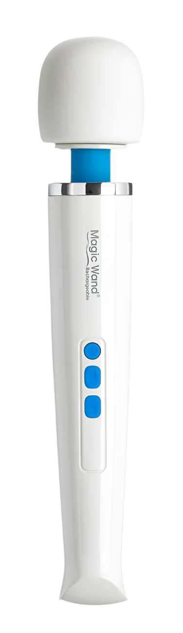 Front view of white Magic Wand Vibrator for personal massage