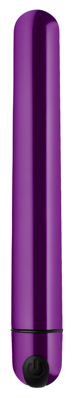 Metallic purple bullet vibrator showcasing sleek design and shine