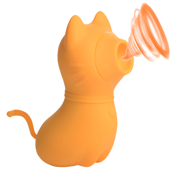 Vibrant orange clitoral suction vibrators showcasing flexible design