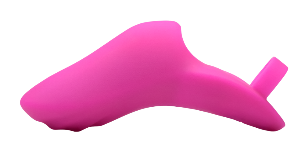 Pink Finger Vibrator - Side view of 7-speed silicone design