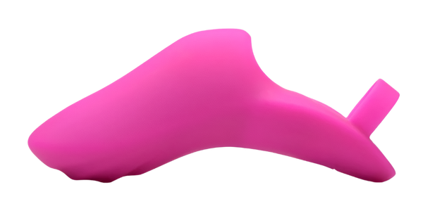 Pink Finger Vibrator - Side view of 7-speed silicone design