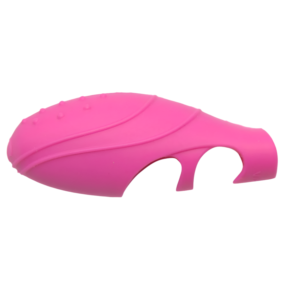 Pink Finger Vibrator - Side view of Bang Her silicone G-spot design