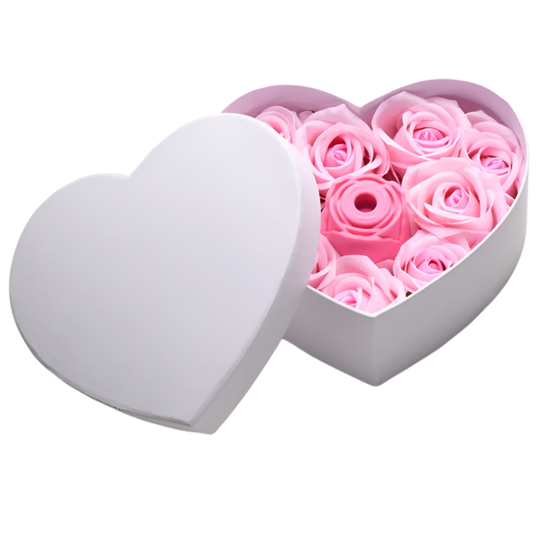 Pink Rose Vibrator front view - 10 speed clit suction stimulator