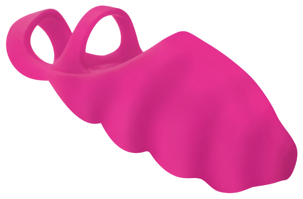 Pink Finger Vibrator - Side view of silicone design for precise stimulation