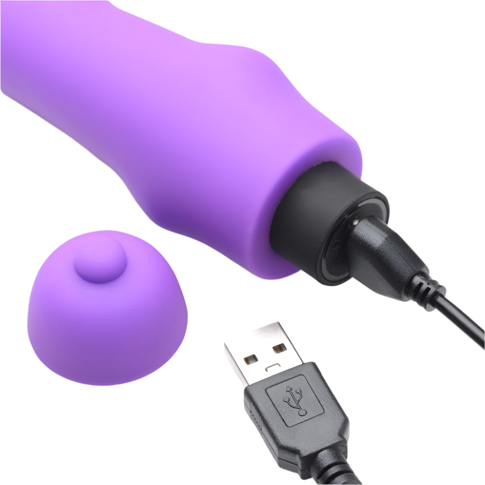 USB rechargeable purple G-Spot vibrator in silicone