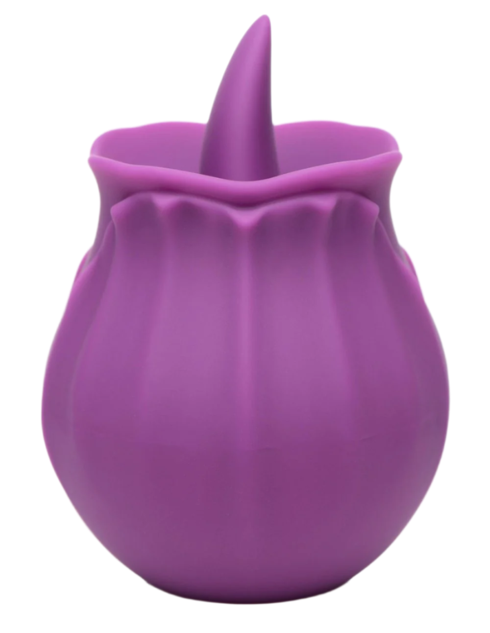 Purple tongue vibrator, 10-speed licking and sucking feature side view