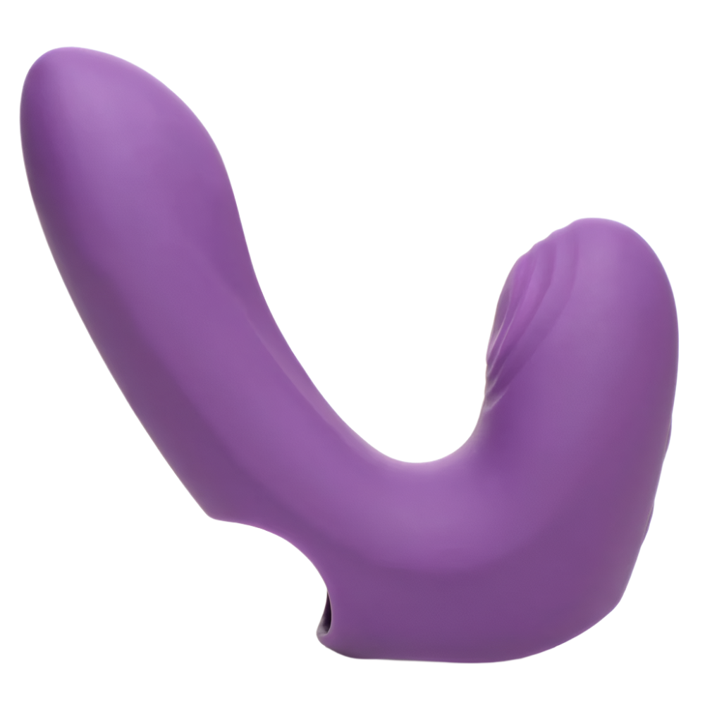 Purple Finger Vibrator - Side view of Finger-Pulse silicone design