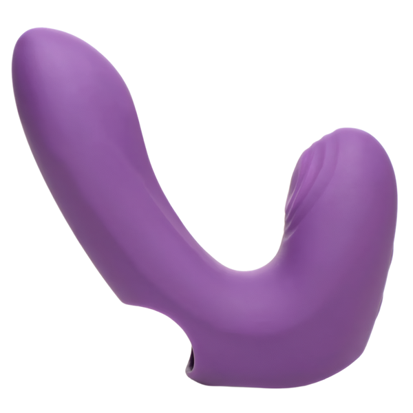 Purple Finger Vibrator - Side view of Finger-Pulse silicone design