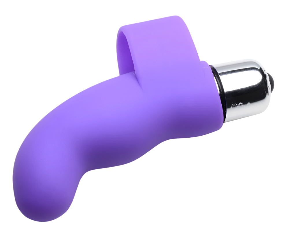 Purple Finger Vibrator - Close-up of G-Thrill silicone texture