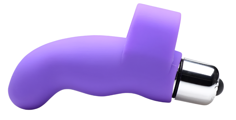 Purple Finger Vibrator - Side view of G-Thrill silicone design