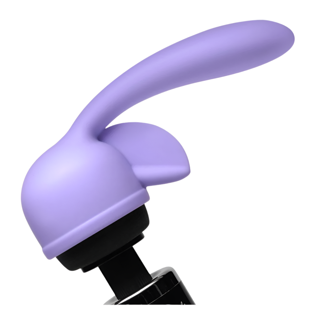 Purple Magic Wand Vibrator dual stimulation angled side view