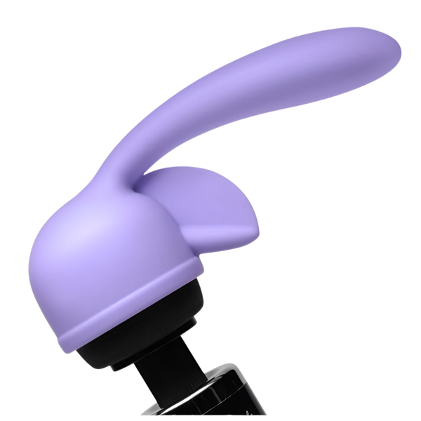 Purple Magic Wand Vibrator dual stimulation angled side view