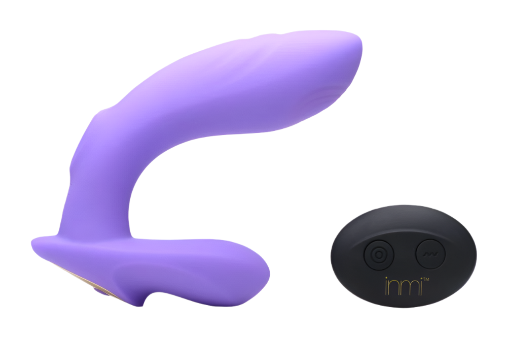 Purple remote control vibrators, silicone G-spot design, side view