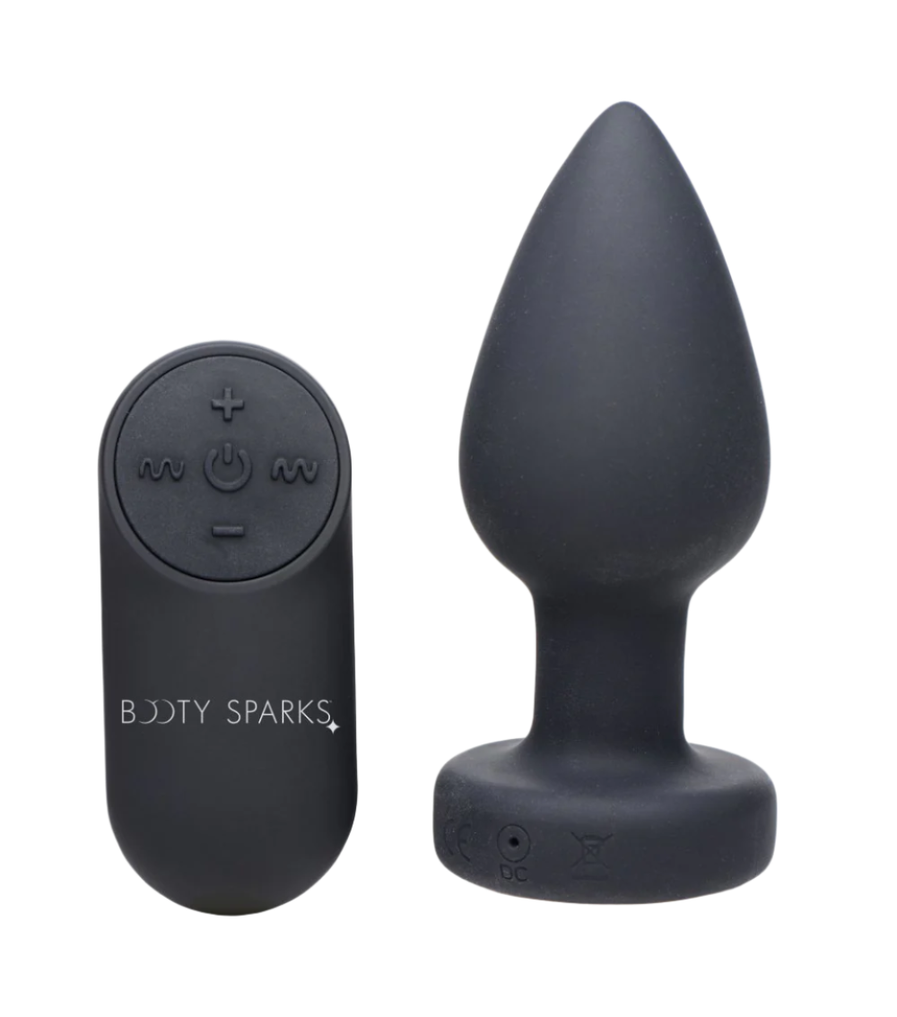 Black anal vibrator with remote control