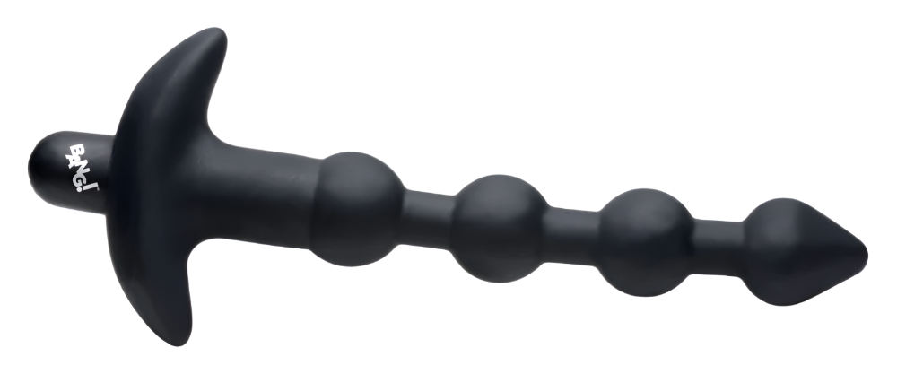 Remote-controlled black Anal Vibrator, top-down view