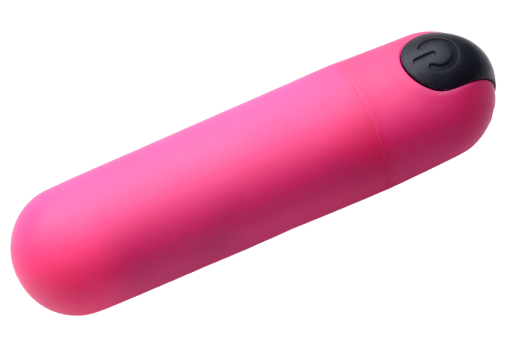 Pink remote control bullet vibrator side view showing design