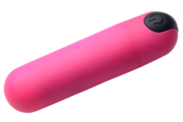 Pink remote control bullet vibrator side view showing design