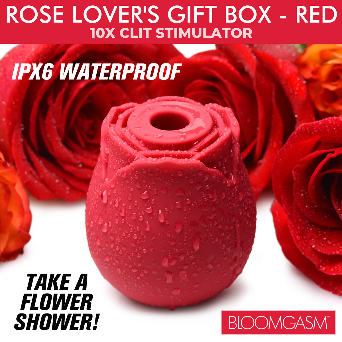 The Rose Lover's Gift Box 10X Clit Suction Rose - Red – clitoral suction toy (view 5)
