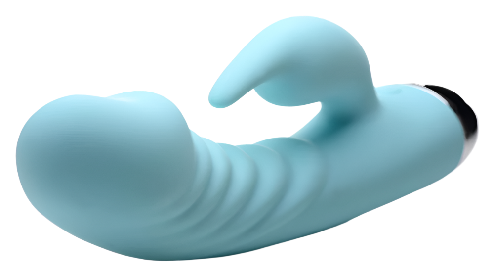 Side view of Blue G-Spot Vibrator showcasing Smooth Silicone Design