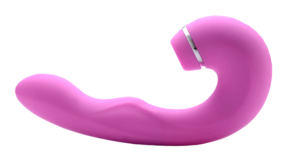 Side view of Pink G-Spot Vibrator showcasing flexible design