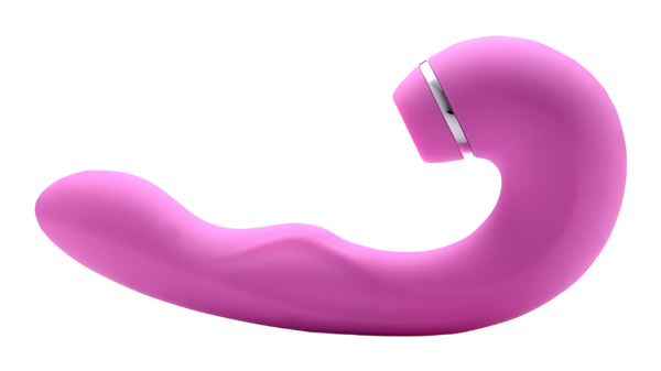 Side view of Pink G-Spot Vibrator showcasing flexible design