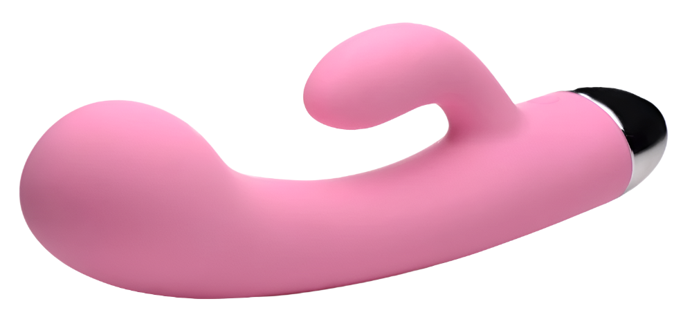 Side view of Pink G-Spot Vibrator with Flexible Silicone Material