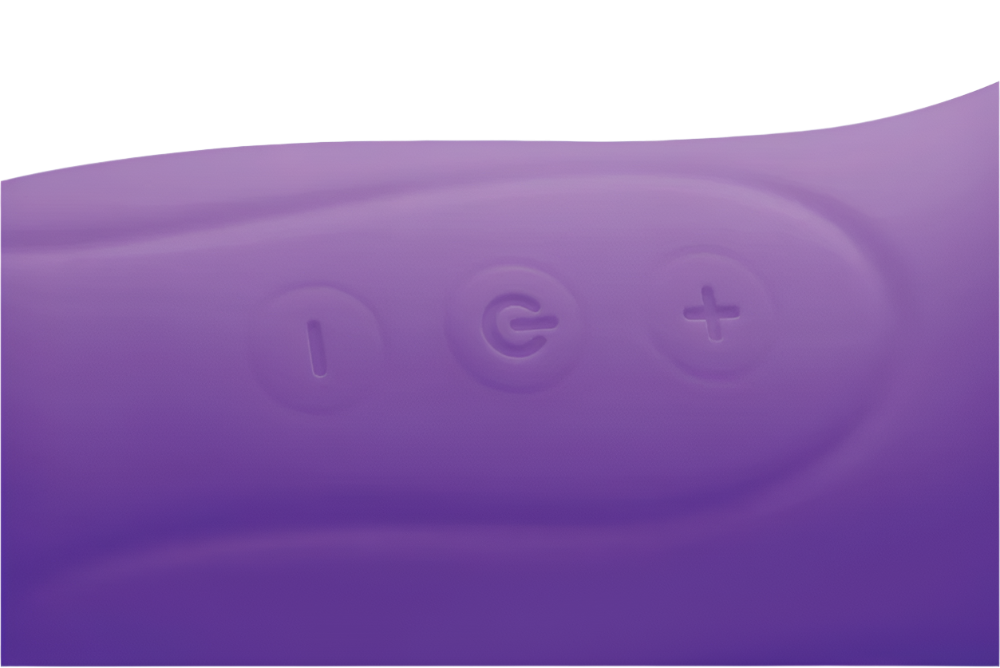 Side view of purple clitoral suction vibrators emphasizing compact shape