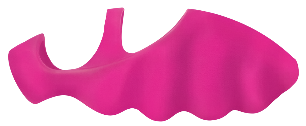 Silicone Finger Vibrator - Top view in pink color for targeted pleasure