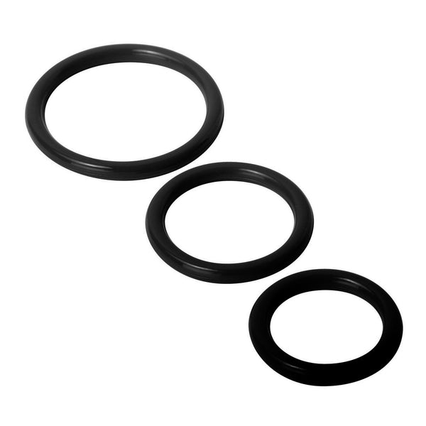 Trinity Silicone Cock Rings Black, Silicone