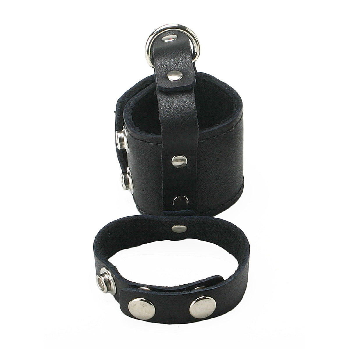 Strict Leather Cock Strap and Ball Stretcher - Small – cock ring, Metal (view 3)