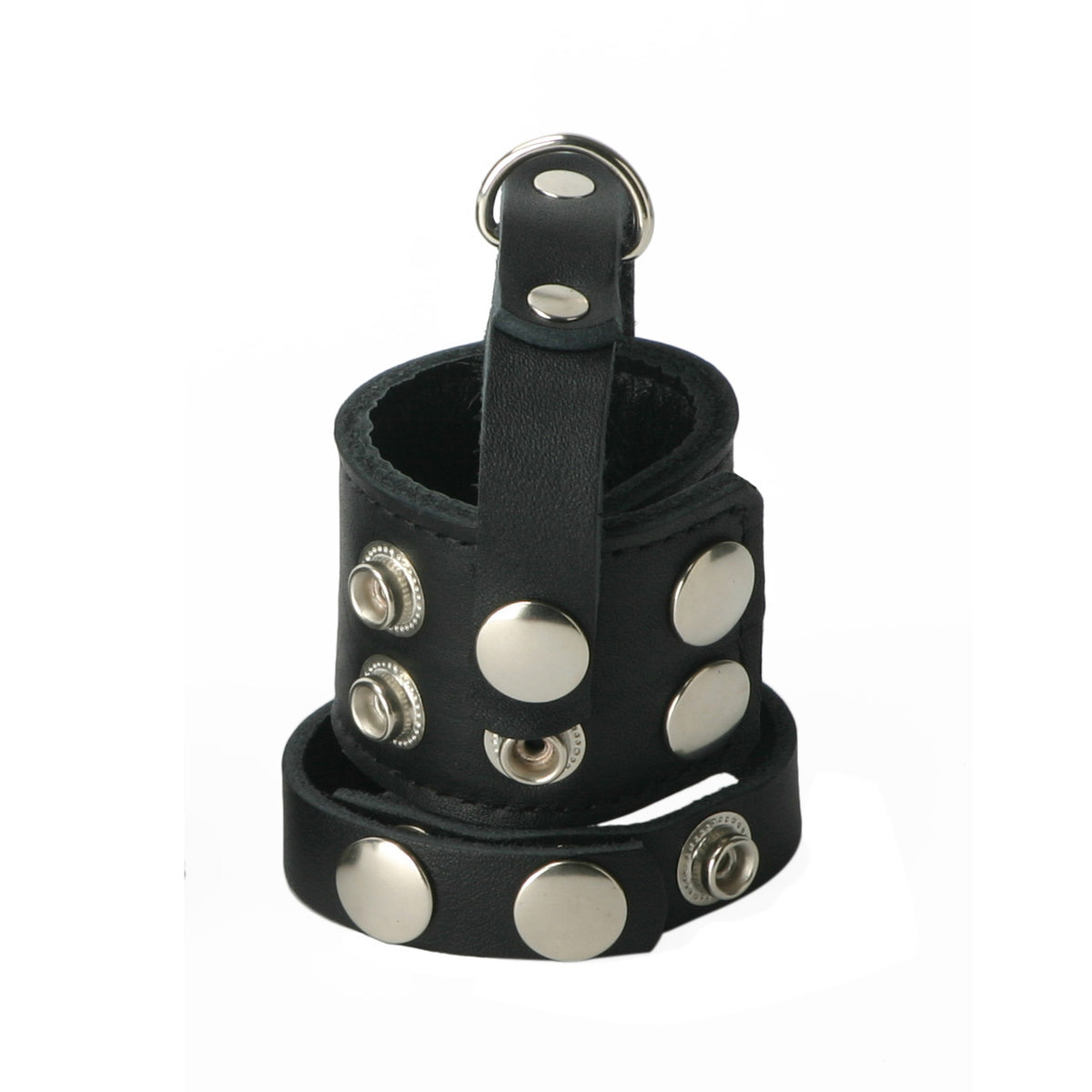 Strict Leather Cock Strap and Ball Stretcher - Small – cock ring, Metal (view 2)