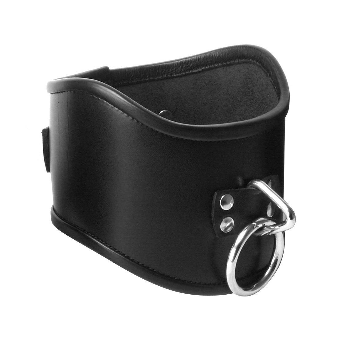Strict Leather Locking Posture Collar- Large – collar and leash, Metal (view 3)