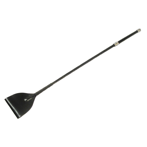 Mare Black Leather Riding Crop – impact play, Metal