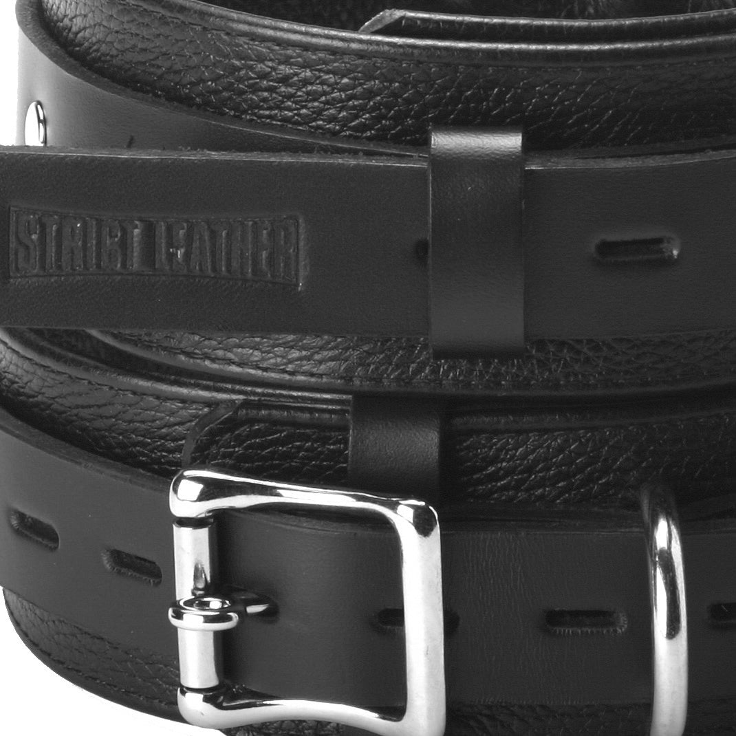 Strict Leather Deluxe Locking Thigh Cuffs – restraints and cuffs, Metal (view 3)