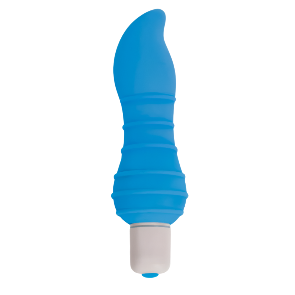 Blue Bullet Vibrator showcasing sleek design from a side angle.