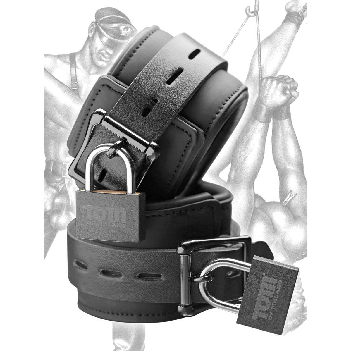 Tom of Finland Neoprene Wrist Cuffs – restraints and cuffs, Metal