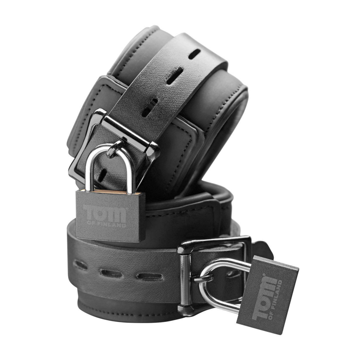 Tom of Finland Neoprene Wrist Cuffs – restraints and cuffs, Metal (view 2)