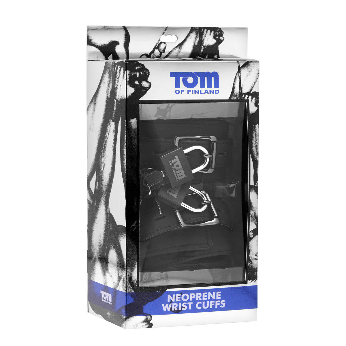 Tom of Finland Neoprene Wrist Cuffs – restraints and cuffs, Metal (view 3)
