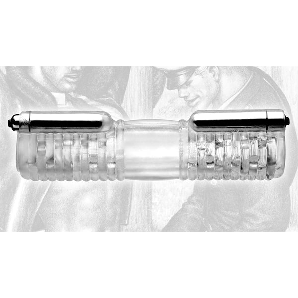 Tom of Finland Head to Head Vibrating Sleeve – masturbator, TPE