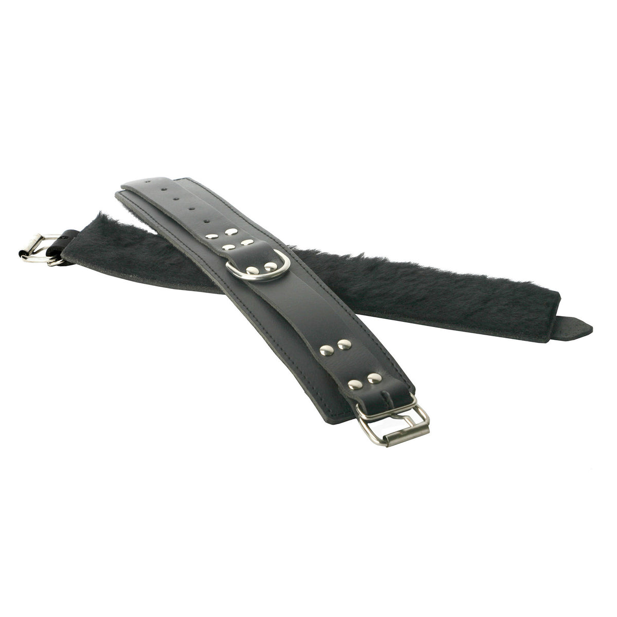 Strict Leather Fur Lined Ankle Cuffs – restraints and cuffs, Leather (view 3)