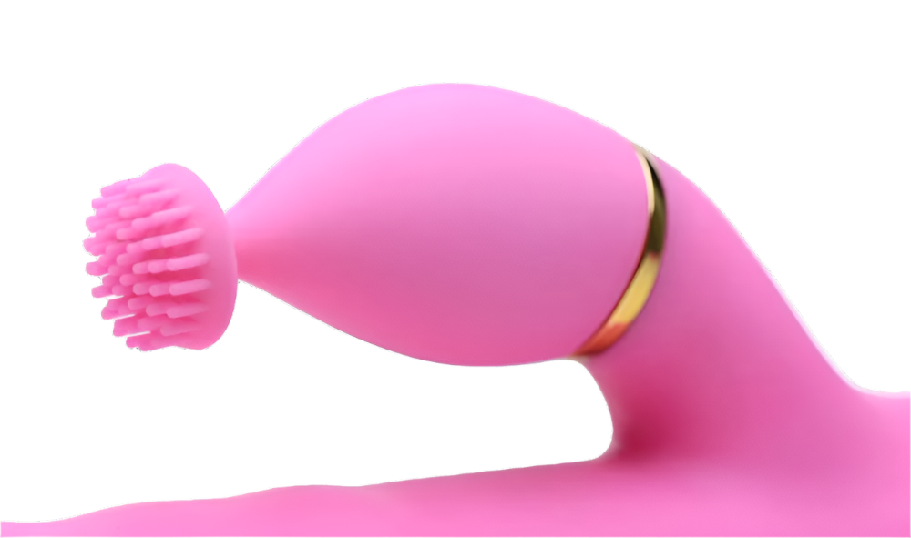 Close-up of Pink Rabbit Vibrator with Thrusting Action