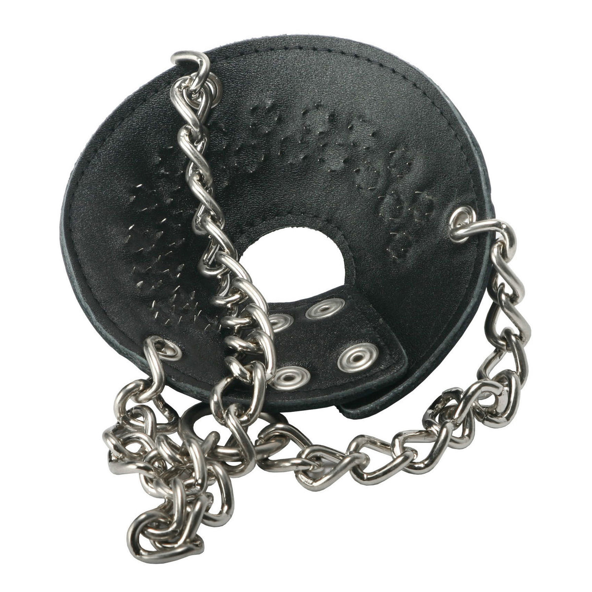 Strict Leather Parachute Ball Stretcher with Spikes – cock ring, Metal