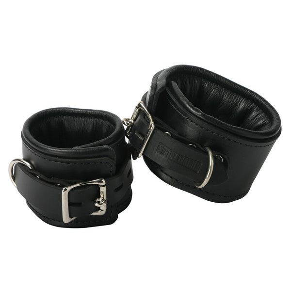 Strict Leather Padded Premium Locking Ankle Restraints – restraints and cuffs, Metal