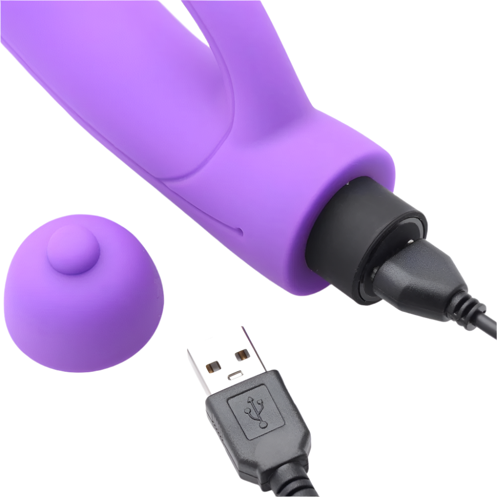 Violet Rabbit Vibrator with Mini Design and Powerful USB Charger